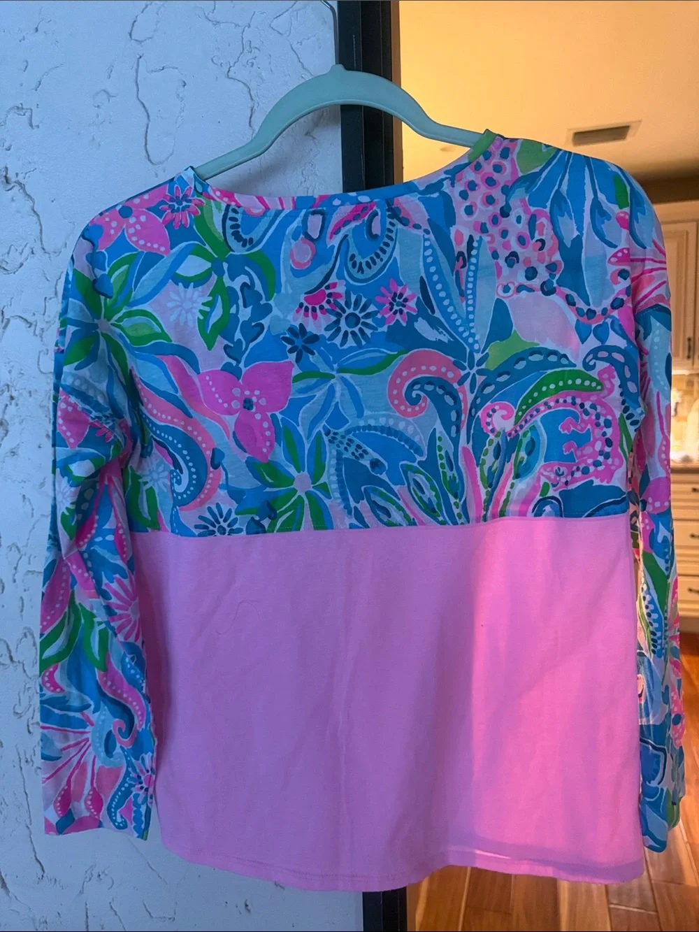 Lilly Pulitzer girls Pink Floral-Print Long Sleeve Top